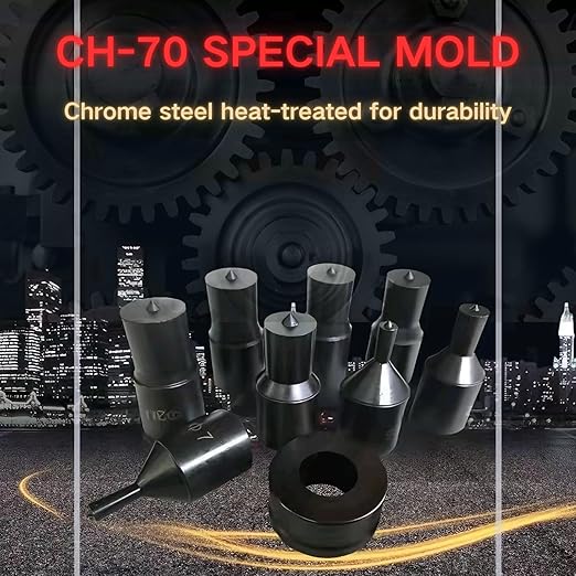 30-Piece Round Hole Punch Die Set-Compatible with CH-70 Machine, Heavy Duty Metal Punching Dies for Steel Sheet, Copper Plate, Aluminum Plate (30-Piece Round Hole Punch Die Set)