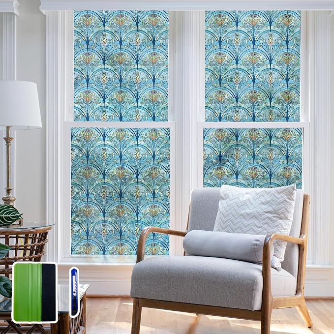 3D Vintage Stained Glass Window Film by ChicSkin