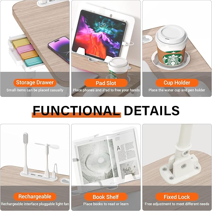 Lap Desk for Bed, Adjustable Laptop Desk - Image 5