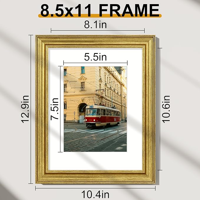 Vittanly 8.5x11 Picture Frames Set of 2, Ornate Vintage Photo Frame - Image 3