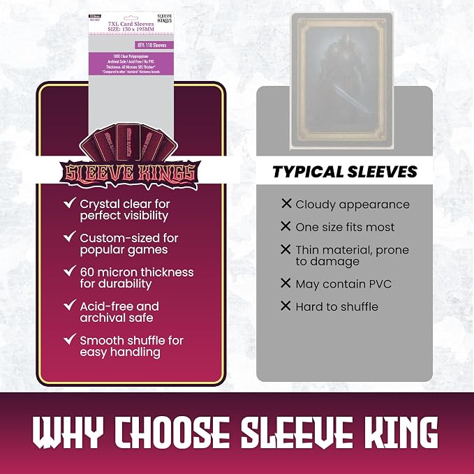 Sleeve Kings Standard Card Sleeves – 110 Count, XXL Size, Compatible - Image 6