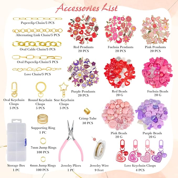 Ecoofor 458 Pcs Keychain Making Kit — Includes 19 Keychain Clips, 25 Extender - Image 3