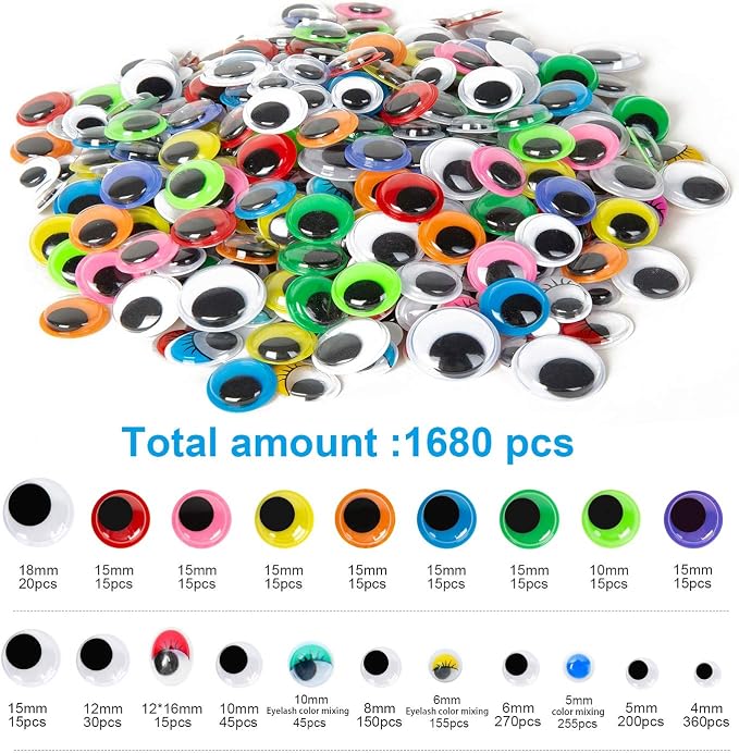 1680pcs Googly Wiggle Eyes Self Adhesive, - Image 4