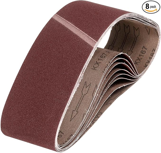 HARFINGTON 3 x 24 Inch Sanding Belts, 8 Pcs 150 Grits Aluminum Oxide Abrasive Belt Sander File Belt for Woodworking, Metal Polishing, Knife Sharpener