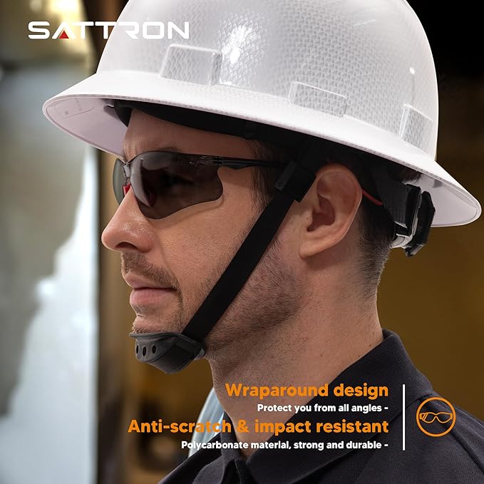 Safety Glasses Tinted 24 Pack, Protective Eyewear for Men Women UV Protection ANSI Z87.1, Safety Sunglasses Bulk Scratch Impact Resistant Eye Protection with Nose Pads for Construction Work Smoke