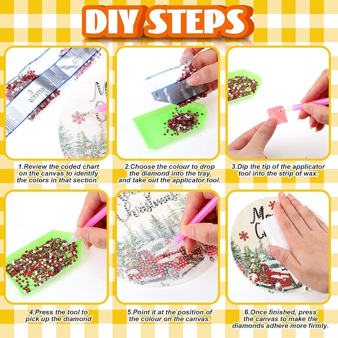 Cinnvoice 12 Pcs Summer Seasonal Diamond Art Hanging Ornament Kit - Image 4