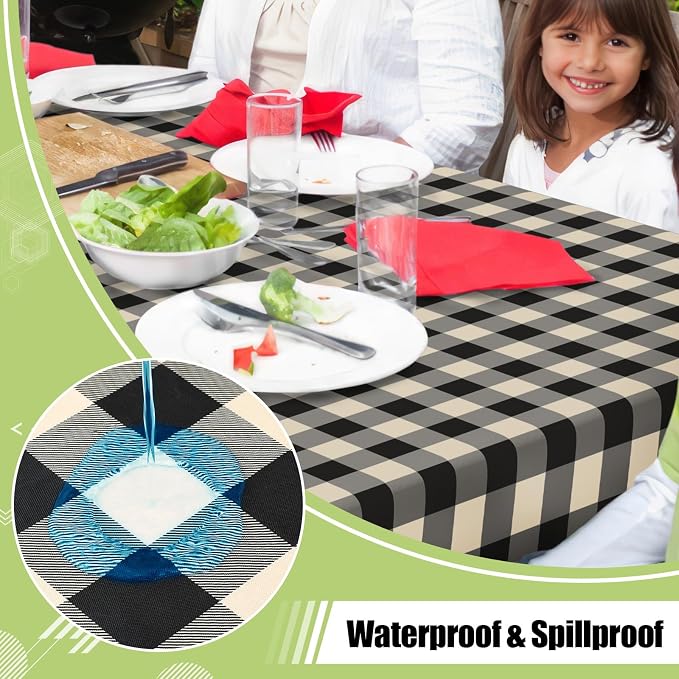 Smiry Rectangle Table Cloth, Waterproof Vinyl Tablecloths - Image 2