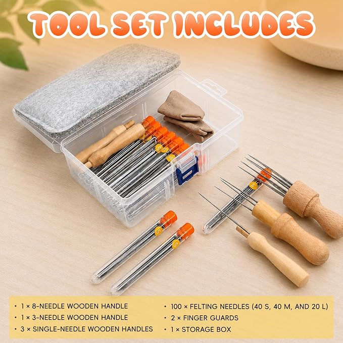 118-Piece Needle Felting Kit Professional, 100 Felting Needles - Image 4