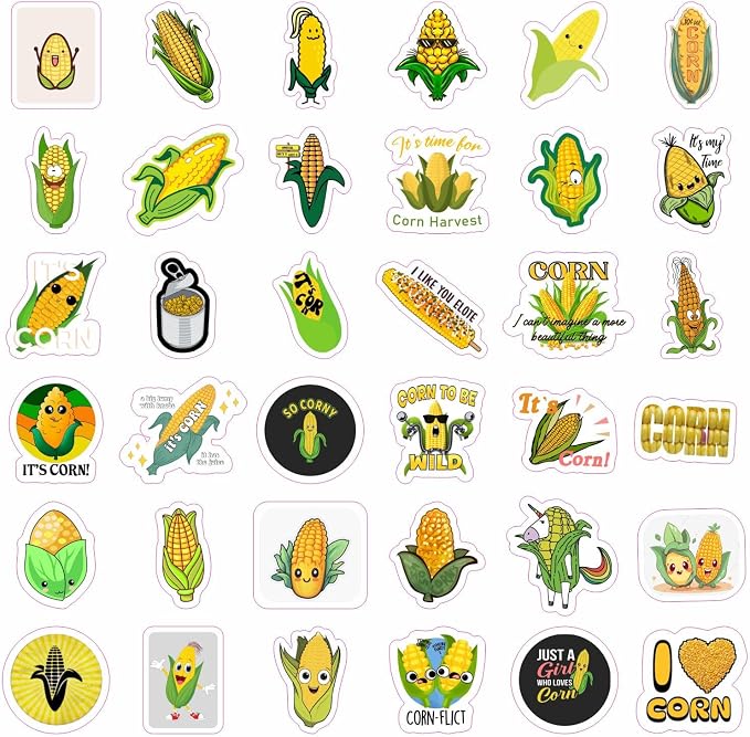 BulbaCraft Corn Stickers for Water Bottle and Laptop - Image 4
