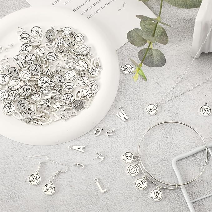 SANNIX 156Pcs/6 Sets Letter Charms, Alphabet ABC Letter Charms 3 Styles Capital - Image 4