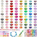 240 Pcs Large Hole Beads, Funtopia 40 Grids Rainbow European Beads by Funtopia