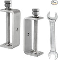 2 Pcs 304 Heavy Duty Stainless Steel C Clamps Tiger Clamp Woodworking Clamp,Features Stable Wide Jaws and Protective Pads (100MM)