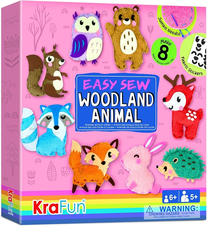 KRAFUN Woodland Animal Sewing Kit by FunCreativeArtsCraftKits