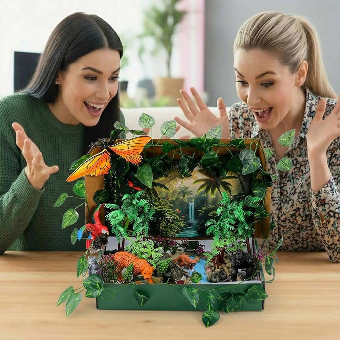 Teyva Daily 48 Pcs Rainforest Diorama Kit Habitat Project Box Set Rain Forest - Image 5