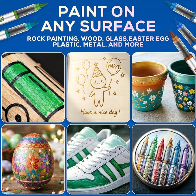 Metallic Acrylic Paint Markers, Fabric Paint, DIY Crafts - Image 6