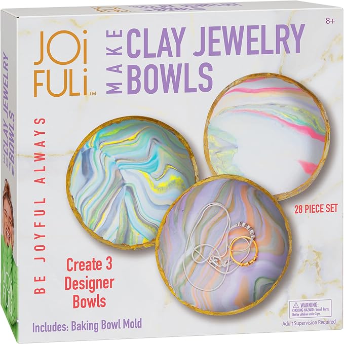 JOiFULi Make Your Own Clay Jewelry Bowls Arts and Crafts Kit by Hapinest