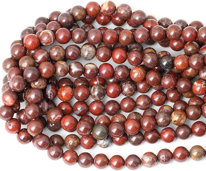 35PCS 10mm Natural Red Brecciated Jasper Gemstone Round Loose Beads Stone Beads - Image 3