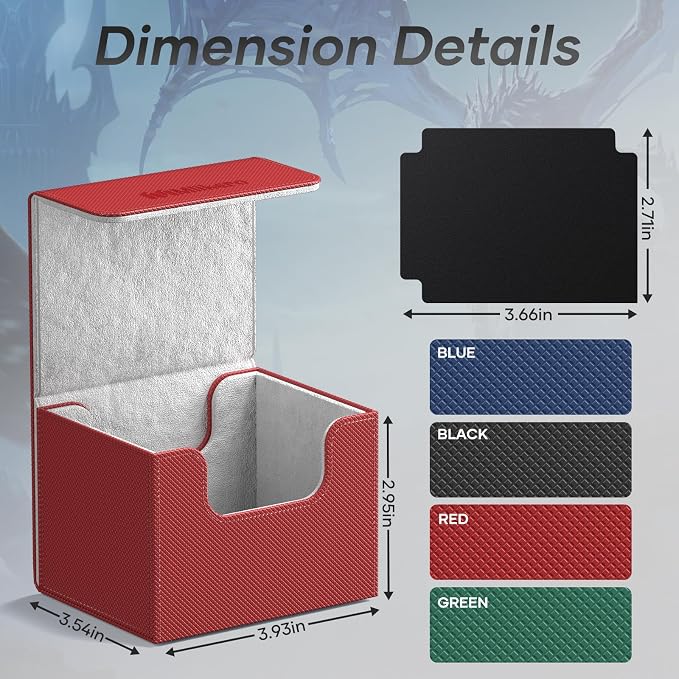 Mlikero 4 Pack Card Deck Box, Commander Deck Box Holds 400+ Double-Sleeved Cards - Image 4