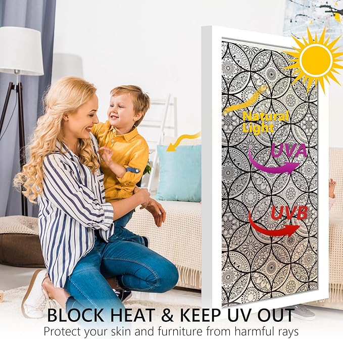 DKTIE Boho Stained Glass Look Window Privacy Film - Image 3