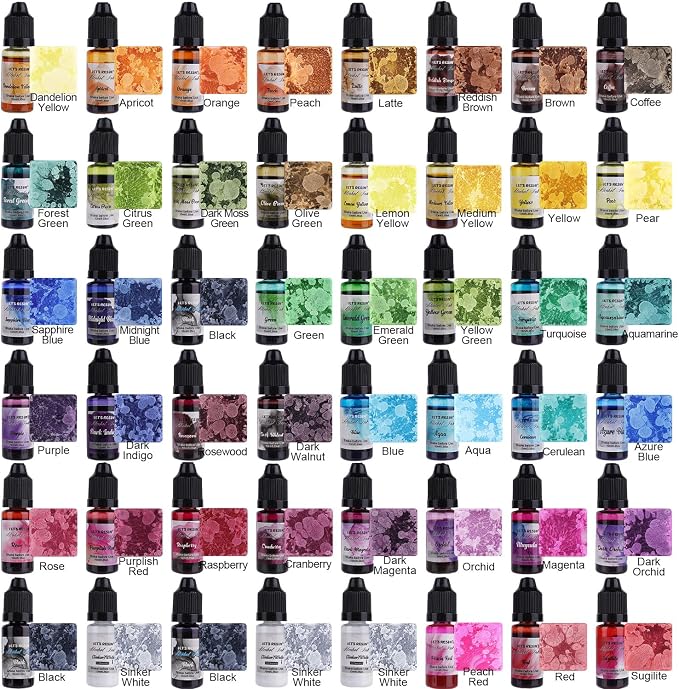 LET'S RESIN 48pcs Concentrated Alcohol Ink Set, Vibrant Color | Alcohol-Based - Image 3