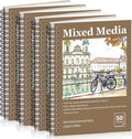 4 Pack Mixed Media Sketchbook, 9x12 inches Drawing Paper Sketch Book, by Prudiut