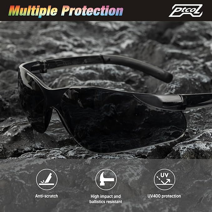 24 Pack of Smoke Safety Glasses Bulk ANSI Z87.1 Scratch Resistant Polycarbonate Tinted Protective Eyewears for Women Man Lab Goggles UV Protection