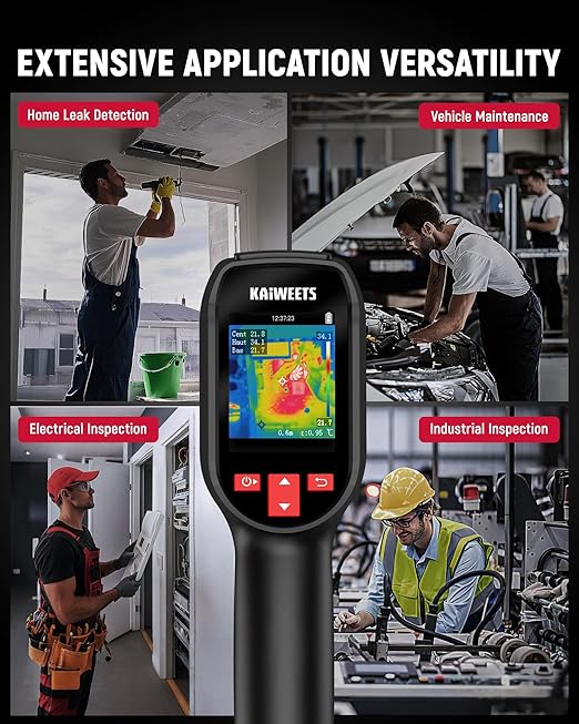 KAIWEETS KTI-200 Thermal Camera, 240x240 High IR Resolution, Thermal Imaging Camera with Laser Pointer, -4°F to 1022°F Infrared Imager, 25Hz Refresh Rate, 15 Color Palettes, 8H Run Time, 50°FOV, IP54