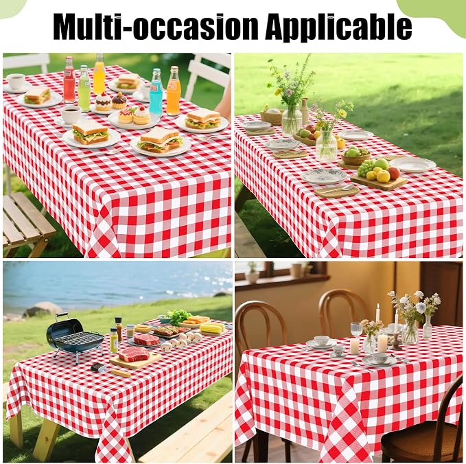 Smiry Rectangle Table Cloth, Waterproof Vinyl Tablecloths - Image 6