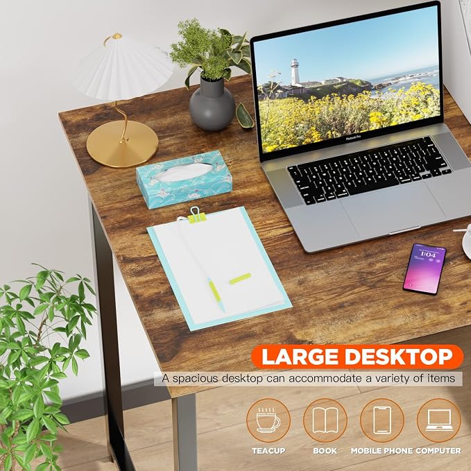 PayLessHere | 32 Inch Computer Desk | Brown | Office Desk - Image 5