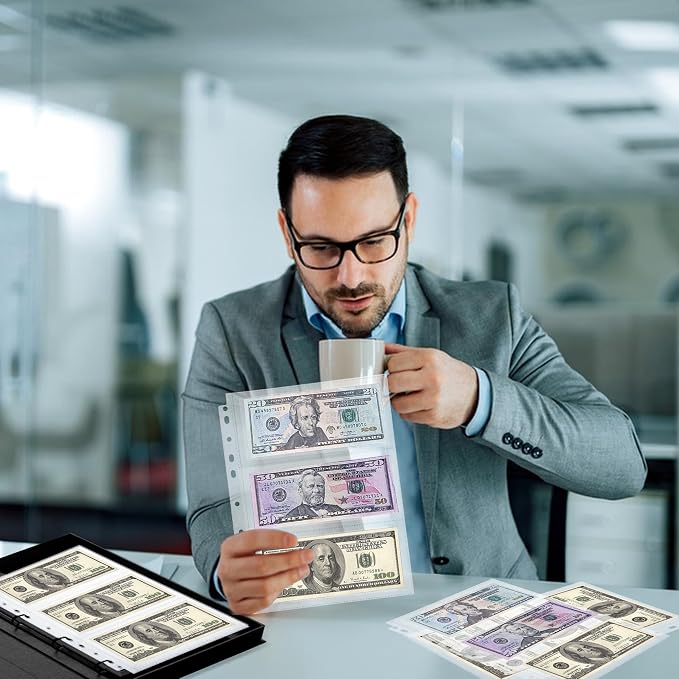 150-Sheets Double-Side 3-Pocket Currency Pages - Image 7