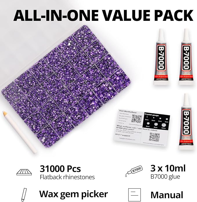 31000Pcs Amethyst Resin Rhinestones - Image 2