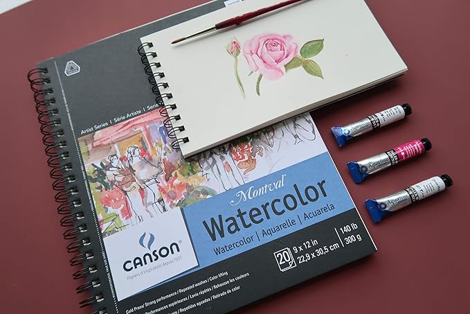 Canson Artist Series Watercolor Paper, Wirebound Pad, 9x12 inches, 20 Sheets - Image 3