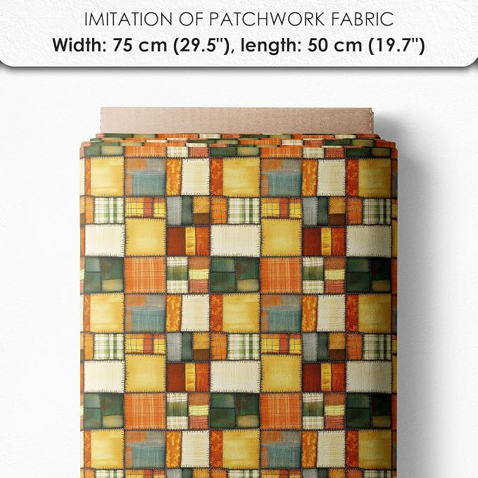 Patchwork Sunflower Cotton Fabric Panel – Six 10×10 inch Designs + Bonus - Image 6