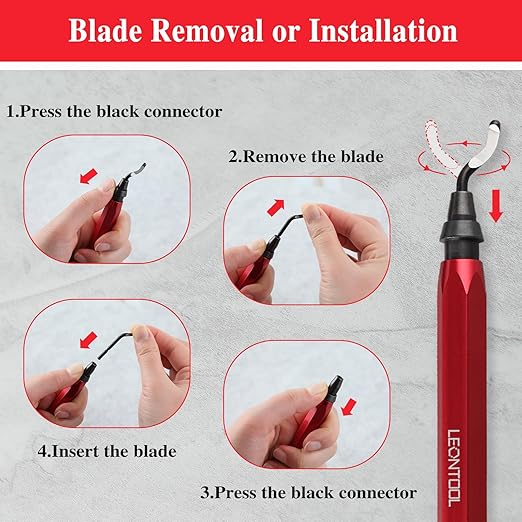 Deburring Tool with 11 Carbon Steel Blades, Rotary Burr Removal Blades with Metal Handle, 360 Degree Rotary Head Deburring Tool for Metal, Copper Pipe, 3D Printing, Resin, PVC