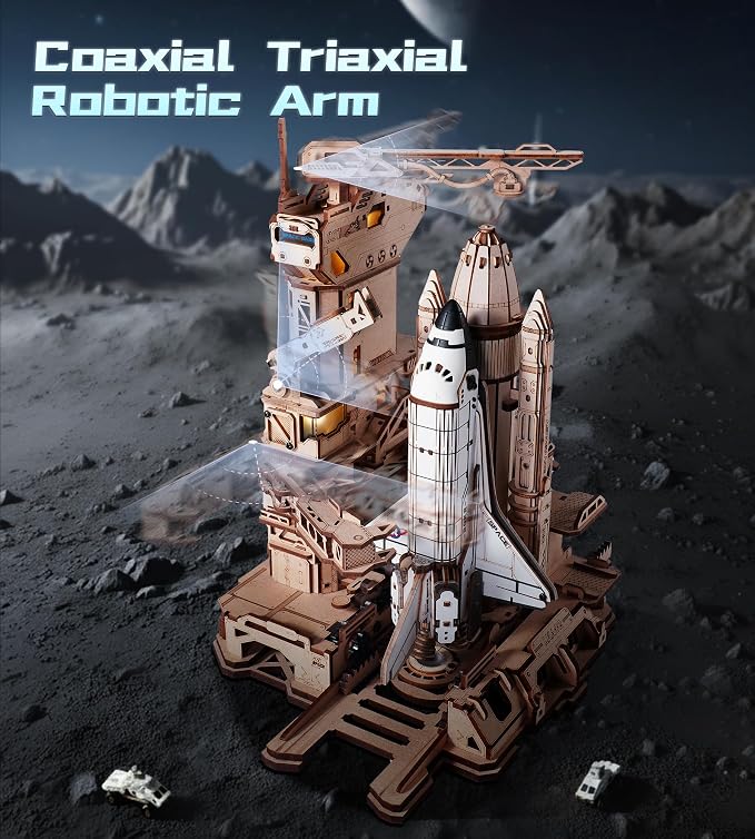ROKR 3D Wooden Puzzles Space Shuttle-Dynamic Launch Base - Image 4