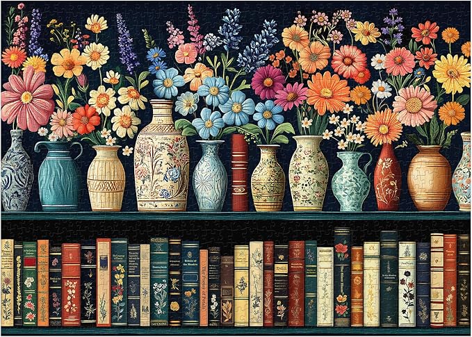 Wildflower Puzzles for Adults 1000 Pieces, PICKFORU Vintage Flower Book Puzzle - Image 2