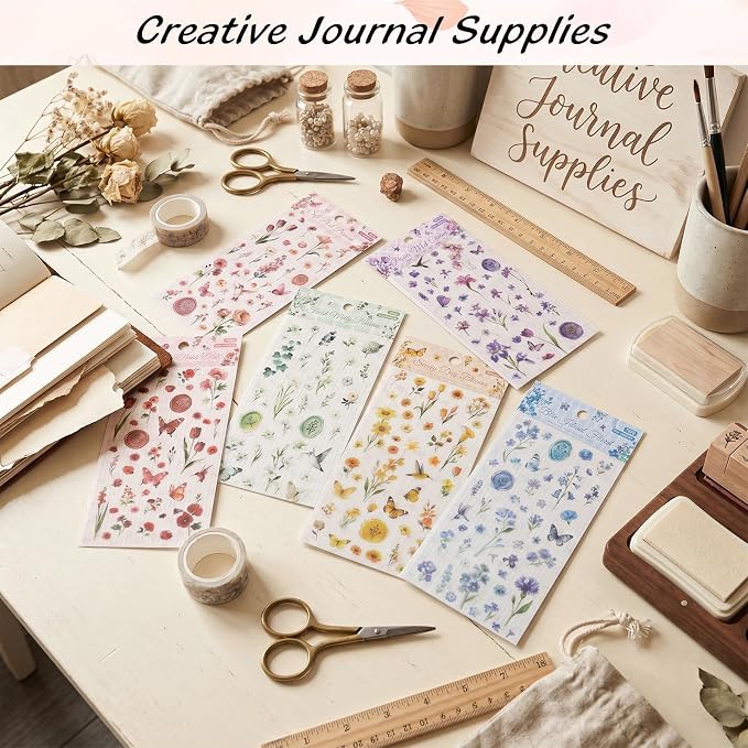 Pengxiaomei 522 Pcs Flower Stickers - Image 4