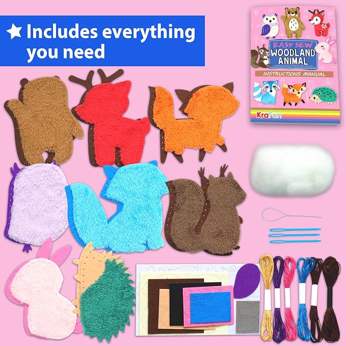 KRAFUN Woodland Animal Sewing Kit - Image 2