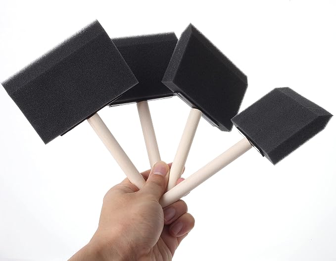 Bates- Foam Paint Brushes, 4 Inch, 8 Pack, Wooden Handle | Sponge Brushes - Image 8