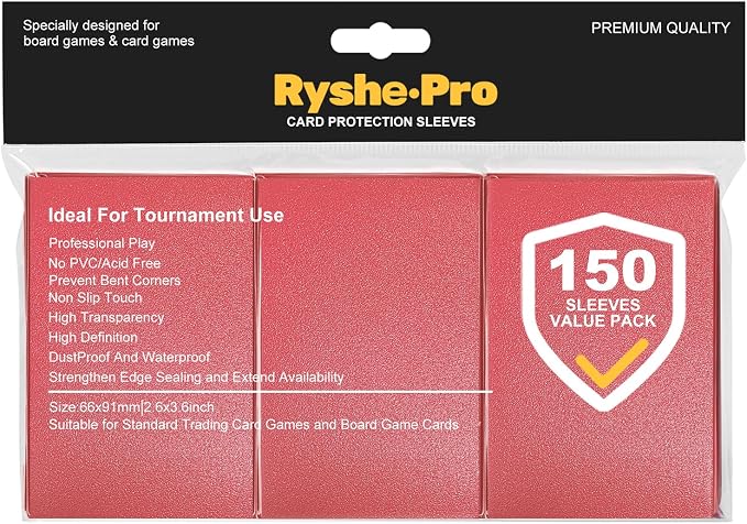 Premium Card Sleeves, 150 Sleeves 2.6''x3.6'' Compatible by RyshePro