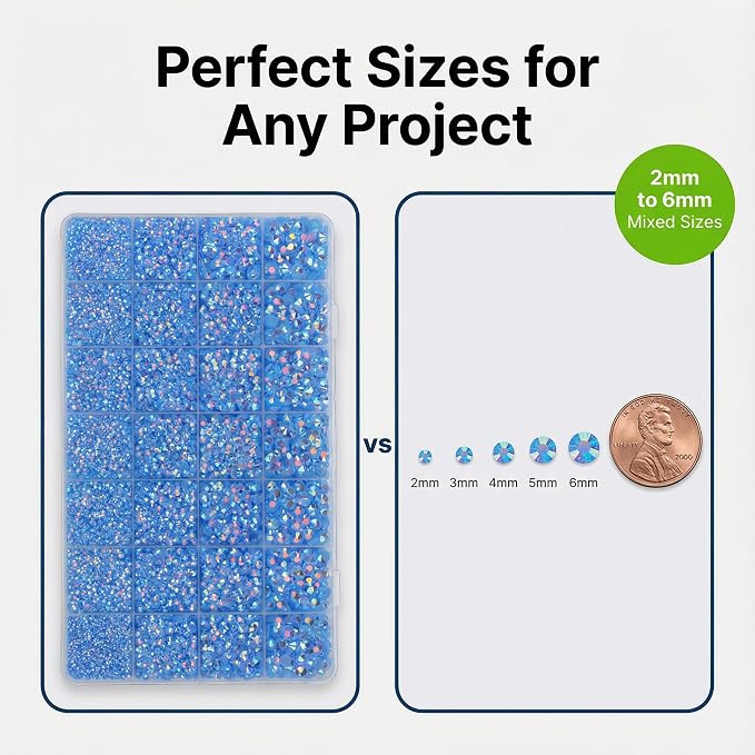 36000Pcs Light Blue Rhinestones - Image 3