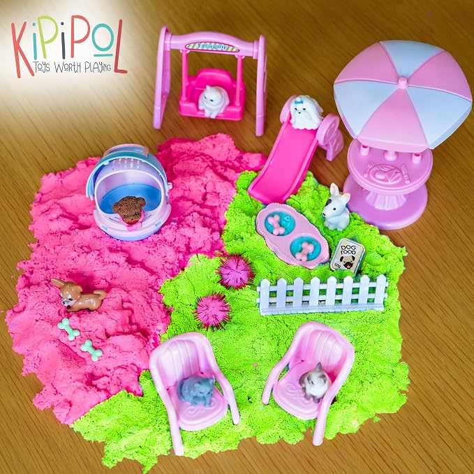 Kipipol Pet Sensory Bin, 2.4LB Sensory Sand Indoor Outdoor Play Sand Kit - Image 7