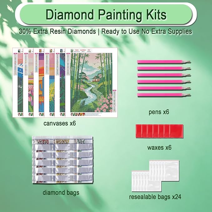 DOZEEZOP 6-Pack Diamond Painting Art Kits - Image 7