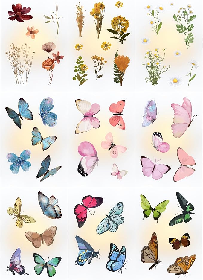 BulbaCraft Transparent Flower and Butterfly Stickers - Image 5