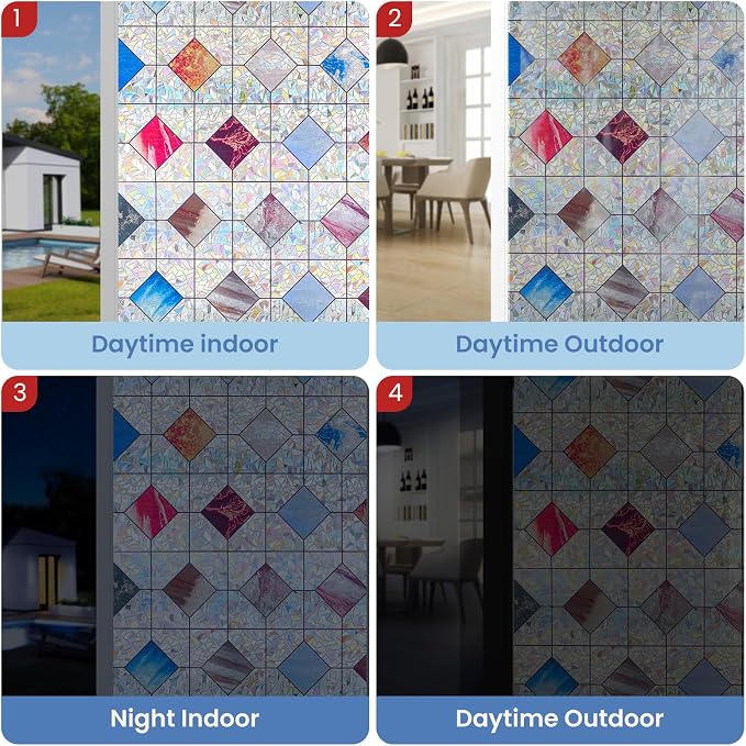 ADD.HERES Window Privacy Film, Stained Glass Decorative Static Cling, Removable - Image 6