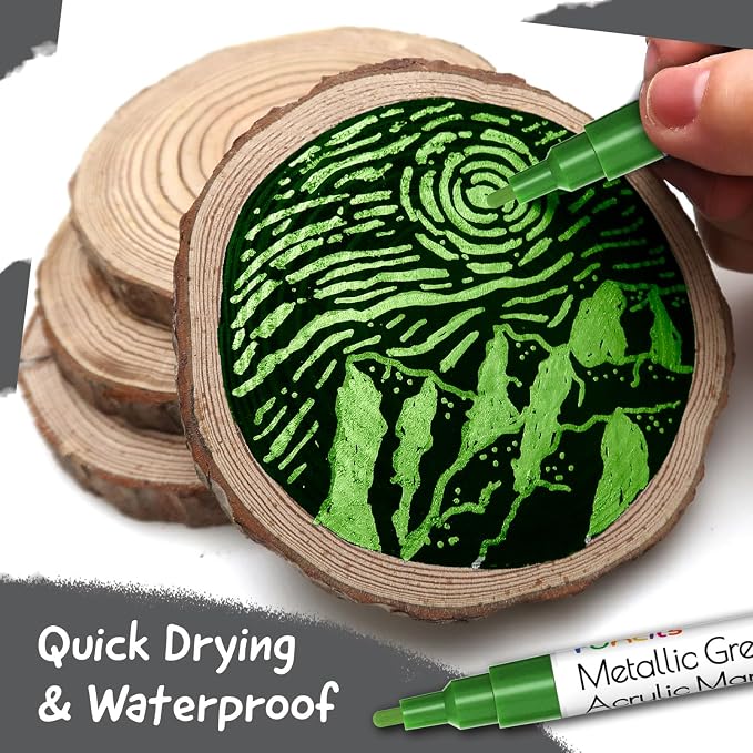 5 Metallic Acrylic Green Paint Pen - Image 4