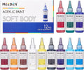 MEEDEN Soft Body Acrylic Paints Set: Matte Finish 12 Colors x 60ml/2oz Fluid by MEEDEN