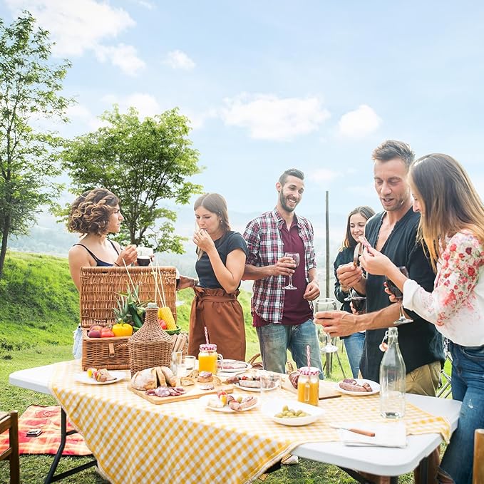 VINGLI 6 Foot Plastic Folding Table Portable Long Table - Image 7