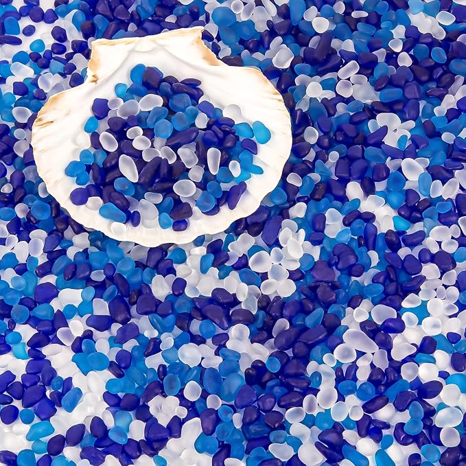 QEQEKAKA Sea Glass Stones for Crafts About 2.75LB (1180g/41.62oz Glass Pebbles - Image 5