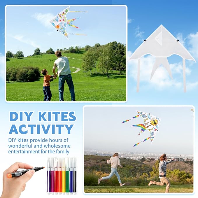 Syhood 60 Pcs DIY Kite Bulk Blank Kite Making Kit - Image 4